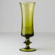 4 green Murano glass drinking glasses - mid-century Italian stemware, olive - 1970s retro cocktail set
