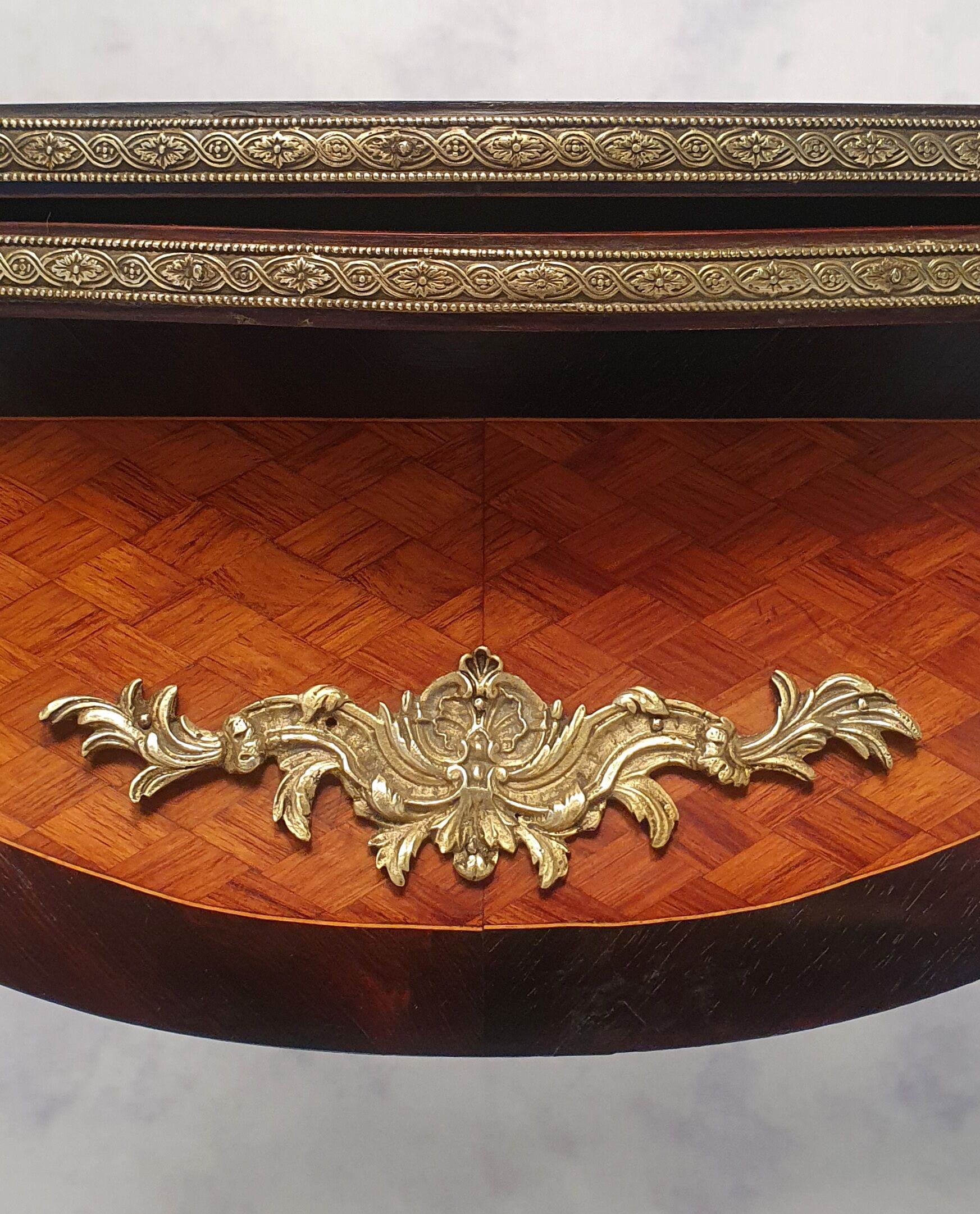 Louis XV Napoleon III Games Table - Marquetry - Bois De Rose - Palissandre - 19th
