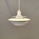 Jeka hanging lamp model 8031-P, in original white lacquer.