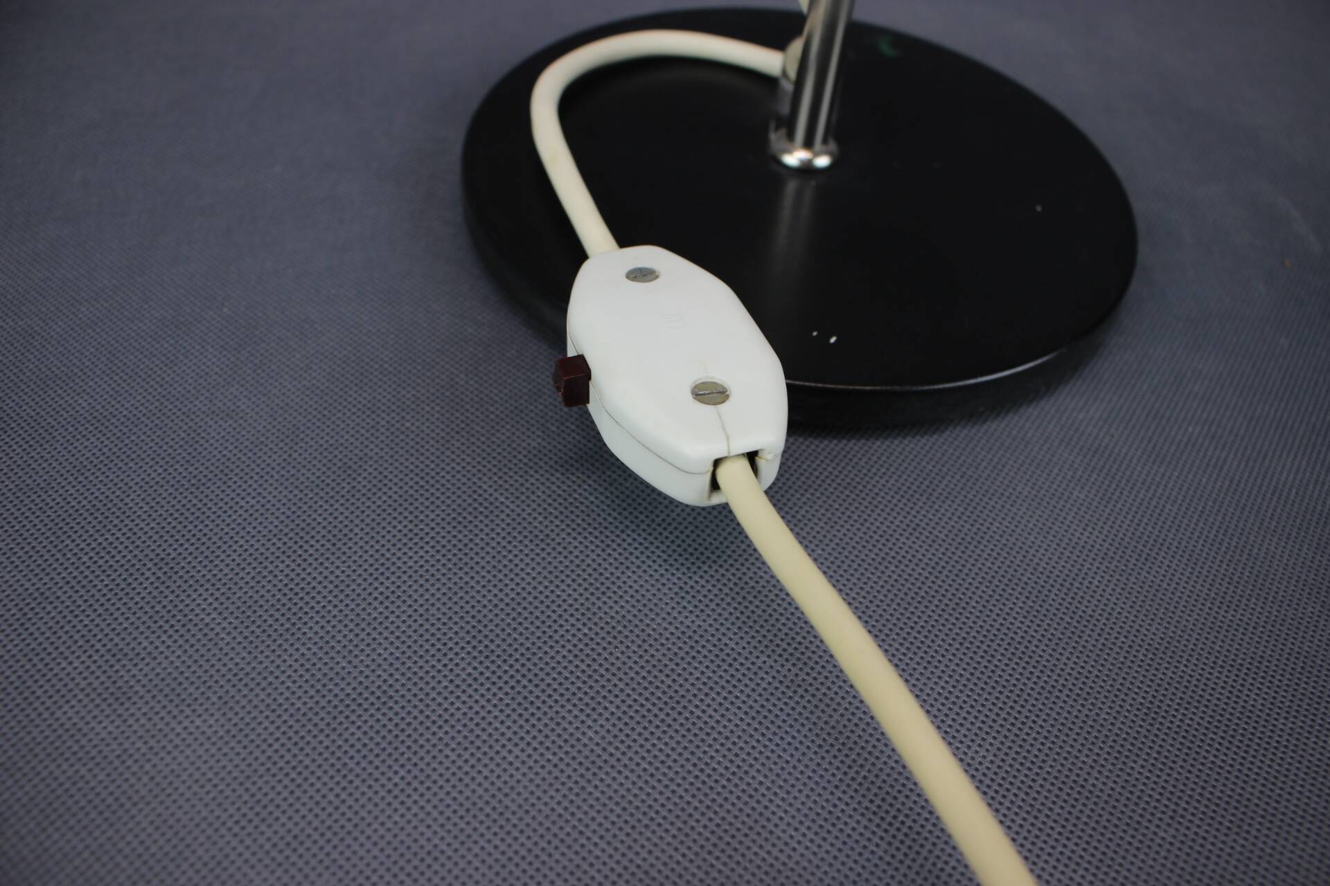 Minimalist chrome table lamp, German, Bauhaus style, 1970s.