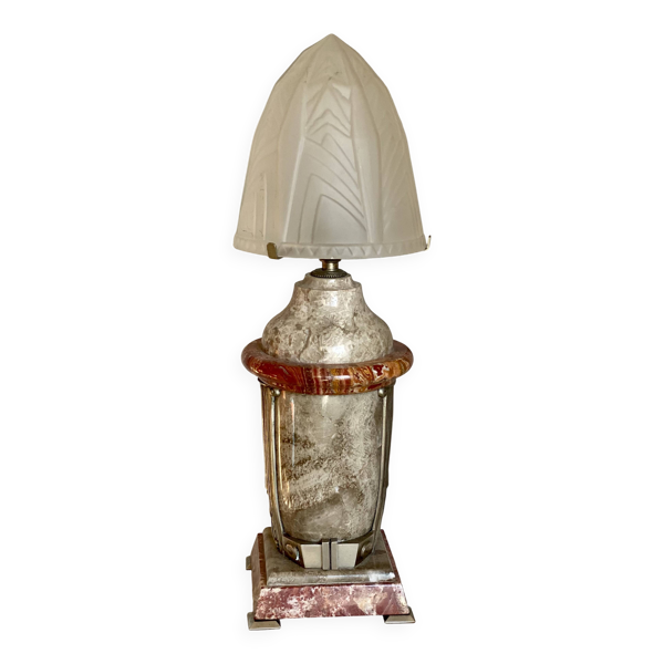 Lampe Art Déco marbre et verre années 1920-30