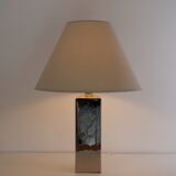 Italian design lamp in chrome ceramic