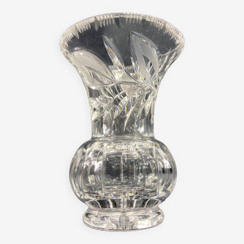 Bohemian cut crystal vase