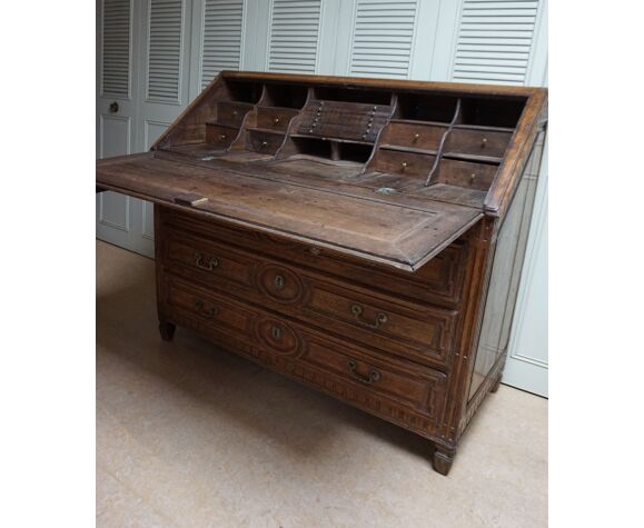 Flemish Oak Fall Front Secretary Bureau Desk With Secret Compartments Selency Flemish Oak Fall Front Secretary Bureau, Fall Front Secretary Desk