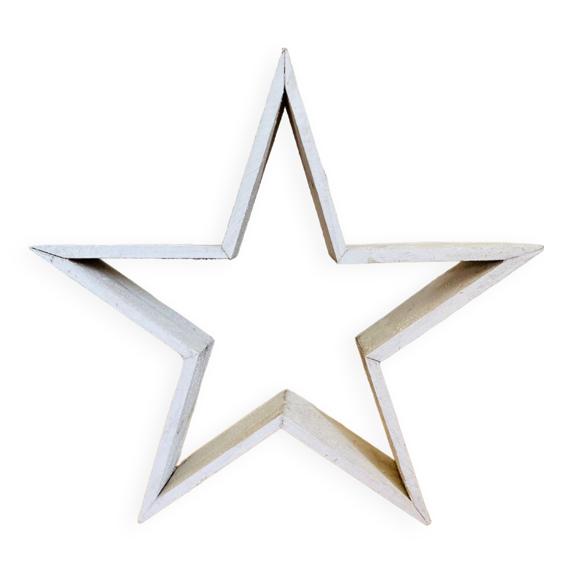 Old wooden star white patina