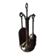 Small and discreet brass fireplace tool set.