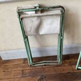 Pair of antique vintage camping metal chairs plianfer