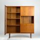 Vintage Teak Highboard Shelf Display Cabinet by Omann Jun 60s Danish Design