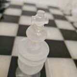 Black and white marble chess