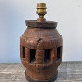 Brutalist wooden lamp base