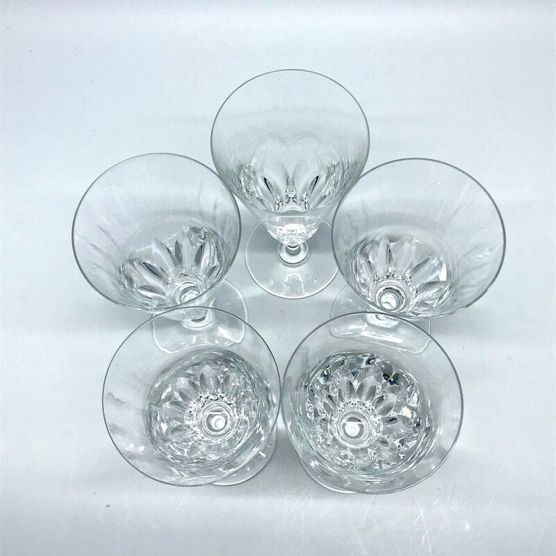 Five Baccarat champagne flutes