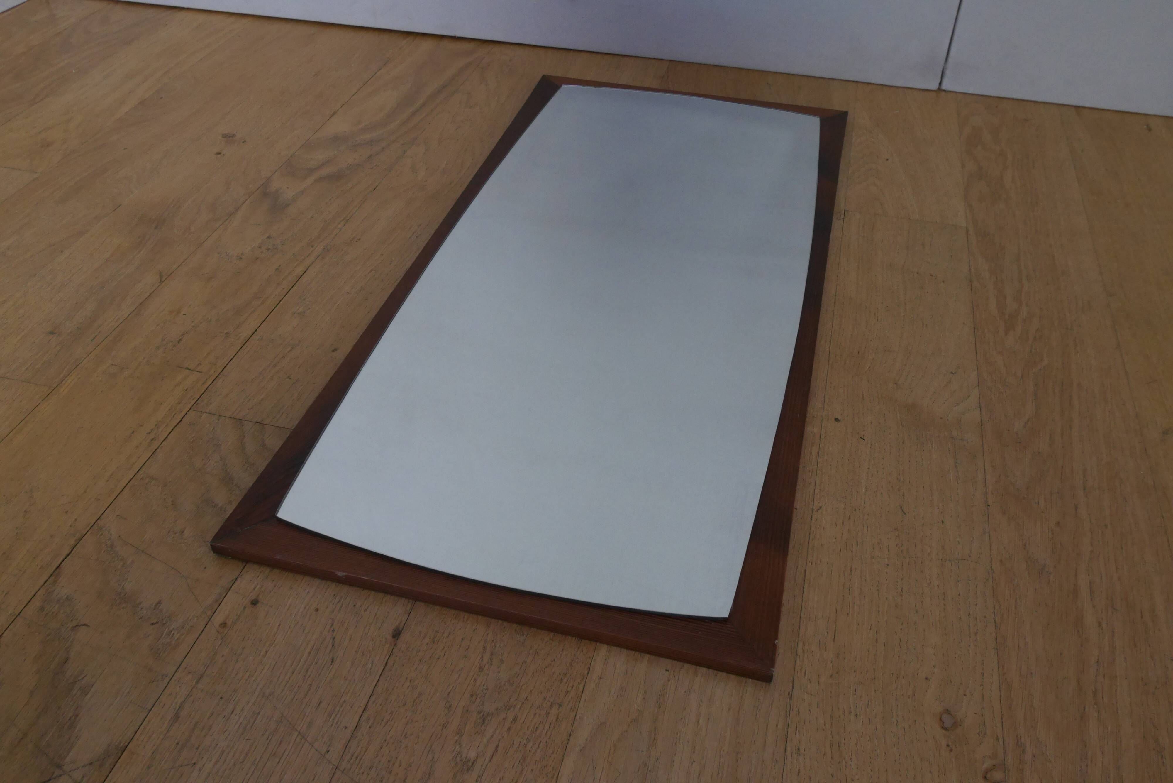 Scandinavian mirror 77x37cm in teak 60s