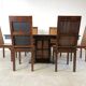 Mid-century bamboo high back dining chairs with table, 1960s