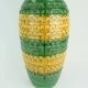 Vase de sol en céramique verte ocre à motif en relief des années 1960, modèle l1142-50