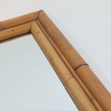 Vintage Mid Century Wandspiegel Bambus Boho 70s