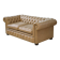 Beige leather Chesterfield sofa handmade in England.