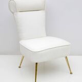 Pair of Gigi Radice Mid-century Modern Boucle Small Armchairs by Minotti 50