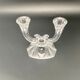 Chandelier double en verre travaillé transparent