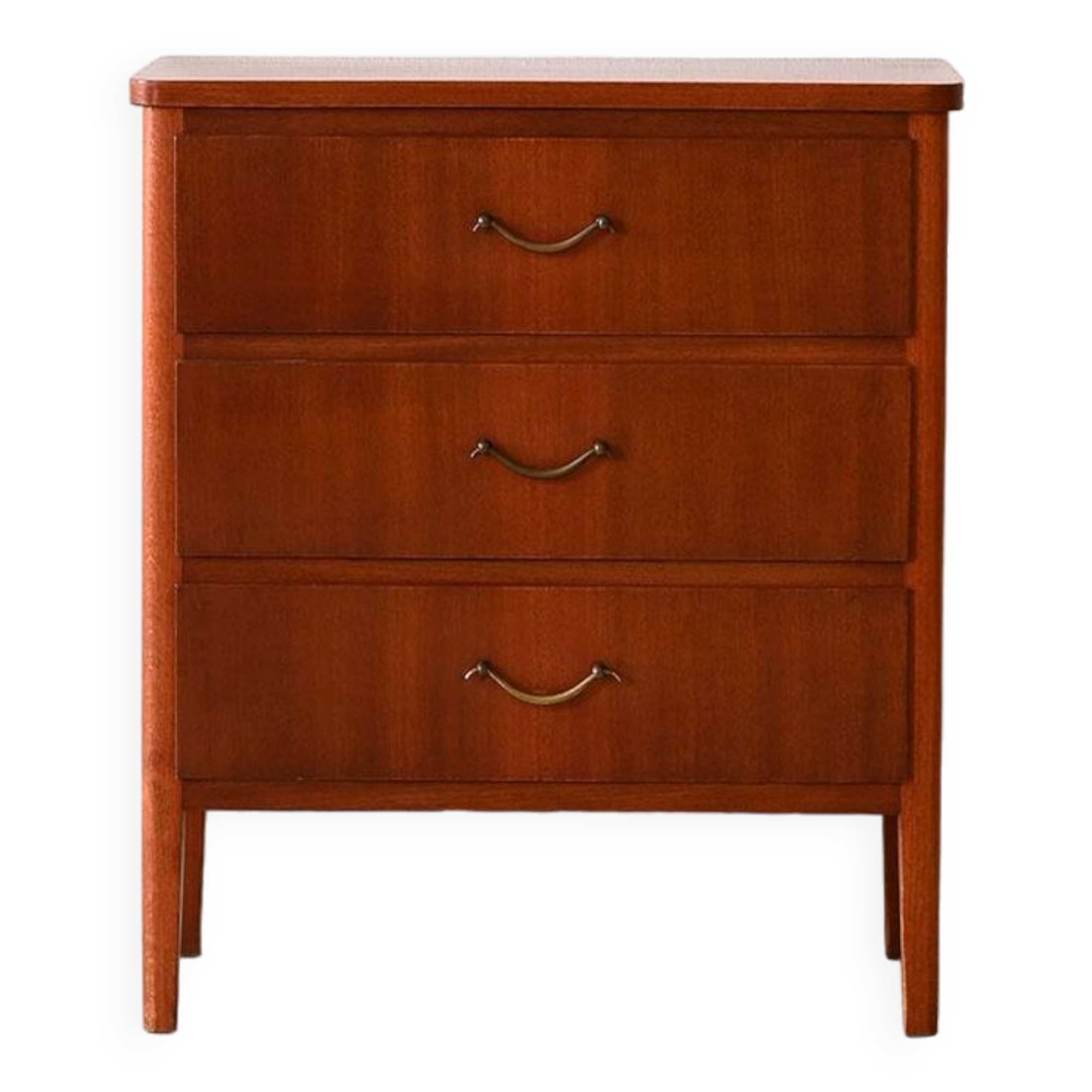 Mahogany chest of drawers with metal handles