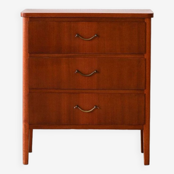 Mahogany chest of drawers with metal handles