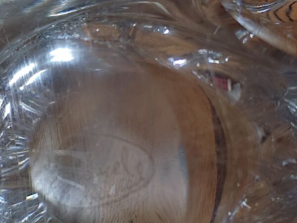 Coupe fruits présentoir plat cristal signé moulé ancien vintage