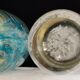 Set of two paperweights vintage jellyfish sulphide