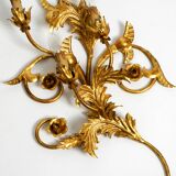 XL 1960s Italian gold-plated wall lamp with four sockets | heigh 80ccm