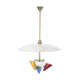 Italian brass and lacque metal chandelier from the 50