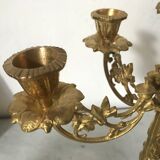 Pair of golden brass candlesticks