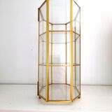 Vitrine à poser en verre et laiton