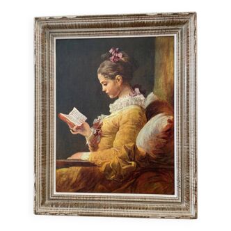 Reproduction - La jeune fille qui lit de Jean-Honoré Fragonard