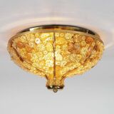 Incredible and rare crystal glass flush mount light by Palwa, Germany 1960’s