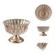 Small vintage footed bowl – worked glass & silver-plated metal