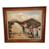 Oil painting on canvas Basque Country.