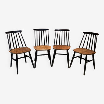 Set of four wooden chairs