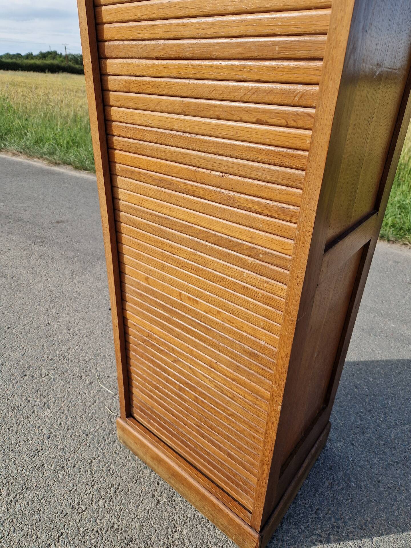 Art Deco filing cabinet with curtain 120 cm