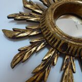 Mirror sun in gilded wood carved 60s, 28 cm