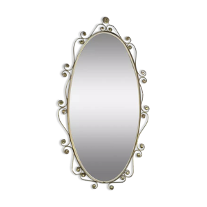 miroir ovale en laiton