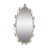 Oval brass mirror