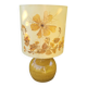 Handmade lamp in mustard glazed ceramic, vegetal lampshade