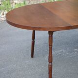 Round wooden table with 1 extension, wooden dining table, dining room table, kitchen table
