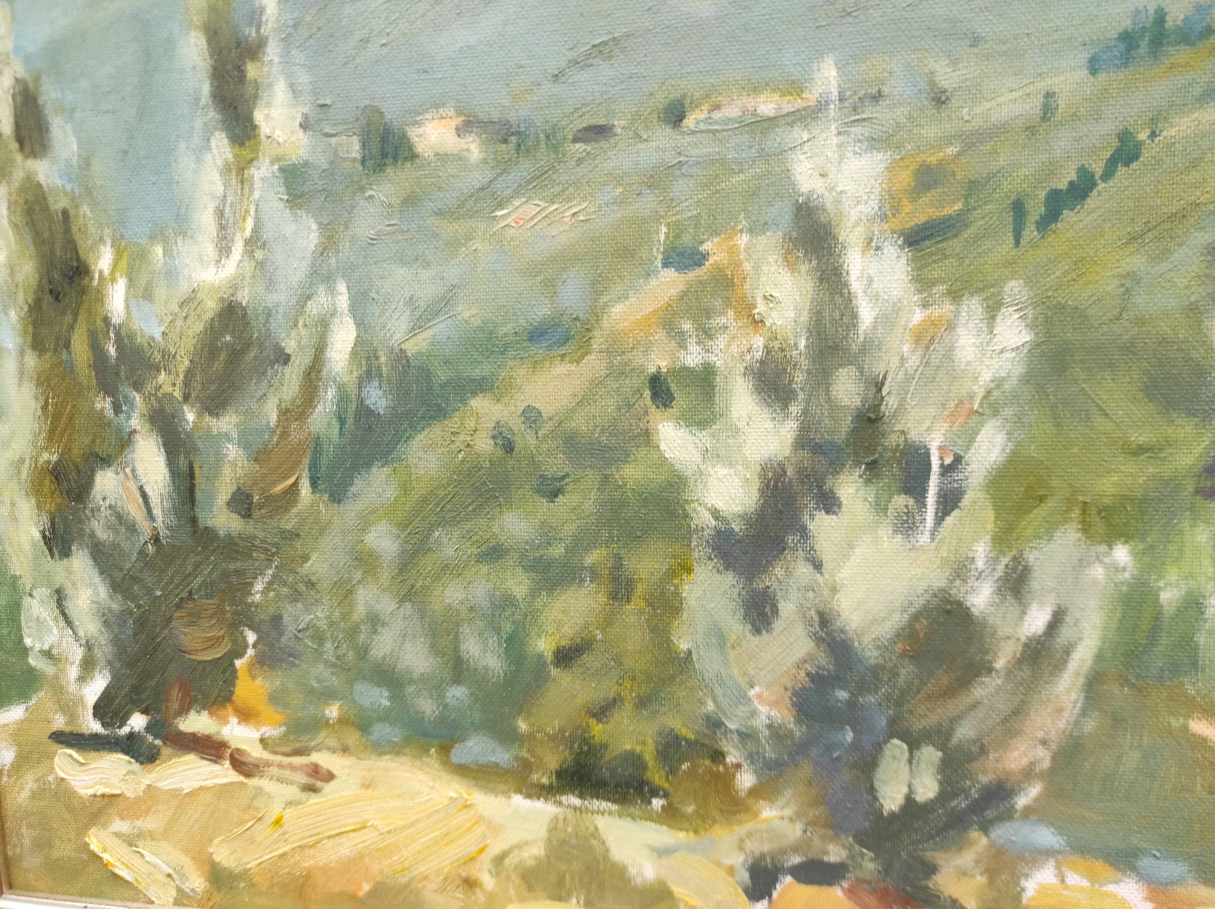 French vintage signed oil painting