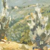 French vintage signed oil painting