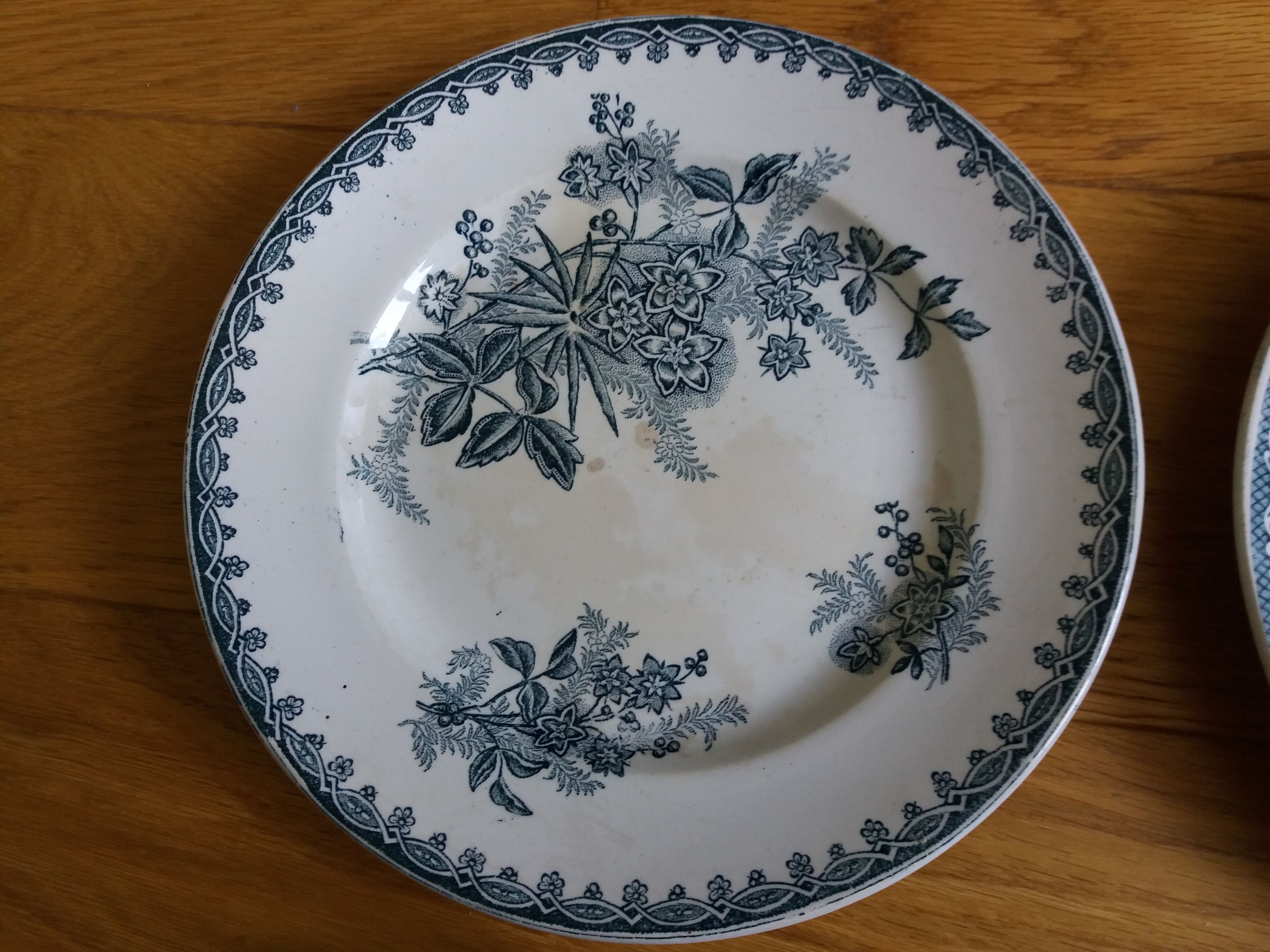 Lot 4 mismatched flat plates Terre de fer