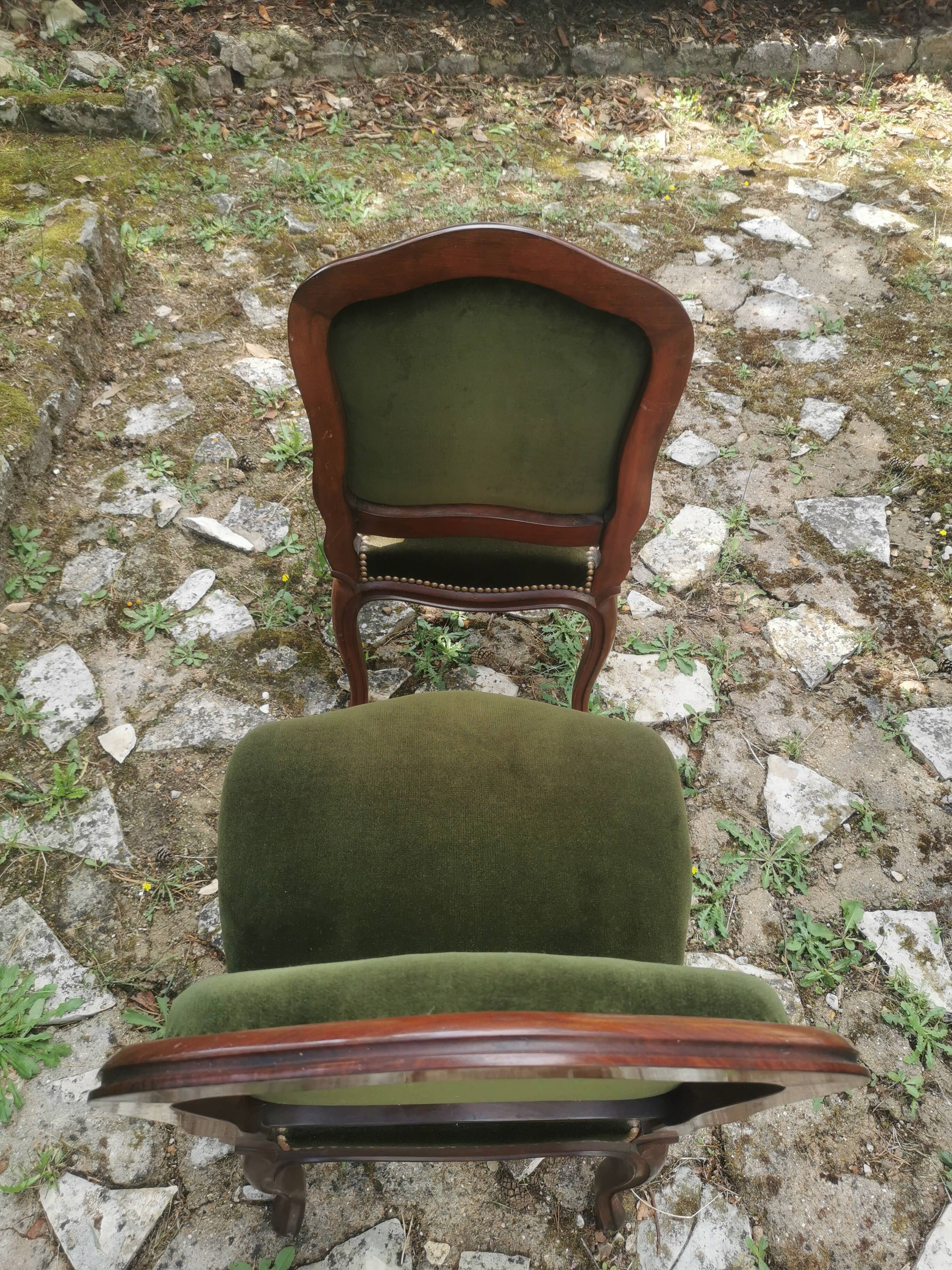 Two empire velvet chairs