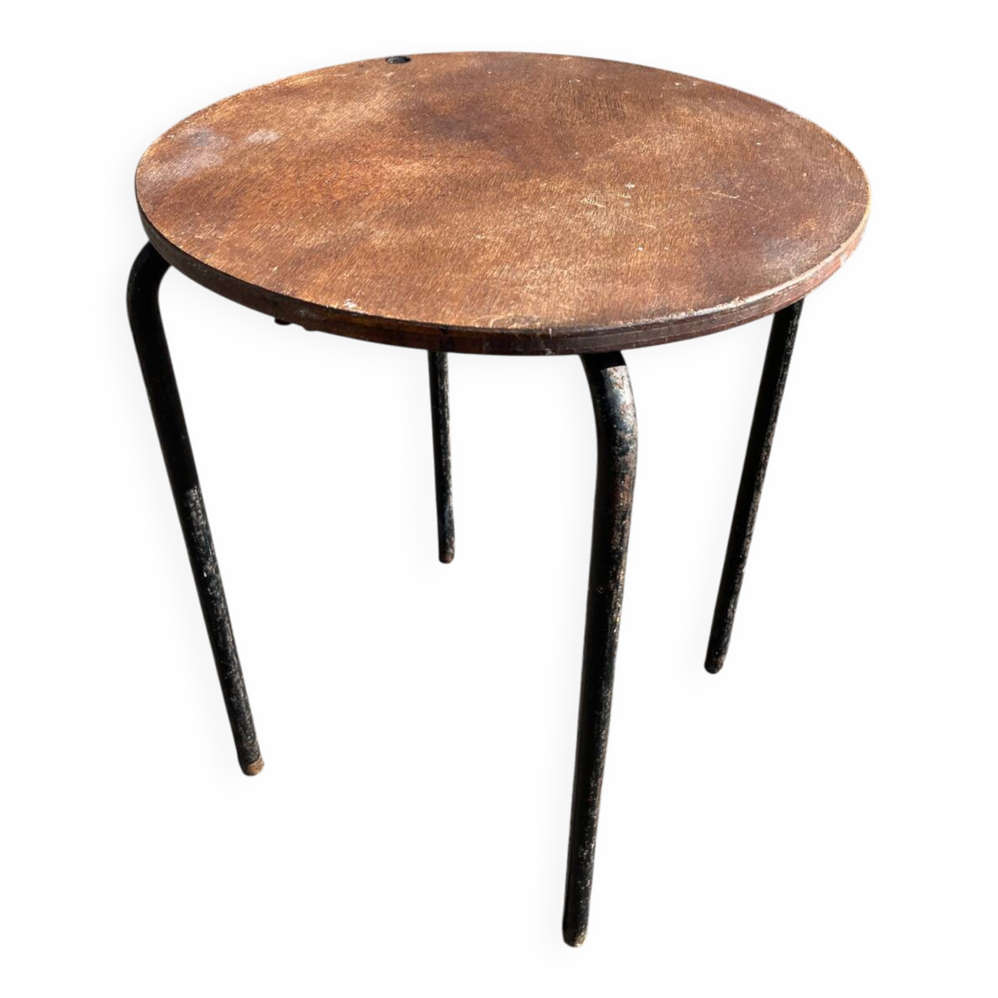 Wooden and metal workshop stool