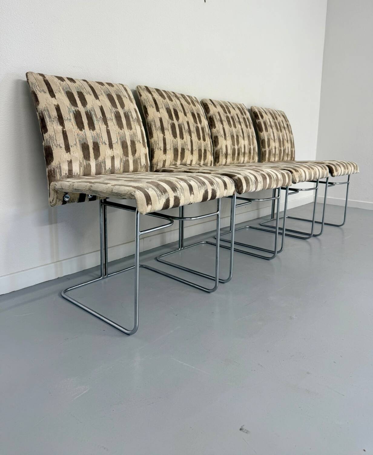 Set of 4 old Saporiti Italia chairs from the 1970s, Ernes design