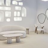 Table basse Venus irrégulière travertin naturel - 120x60cm
