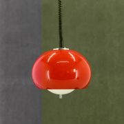 1970s Harvey Guzzini Red Pendant Light for Meblo, Italy