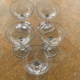 5 vintage mismatched champagne glasses